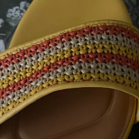 Franco Sarto Yellow Multi-Color Woven Wedges - Picture 8 of 9